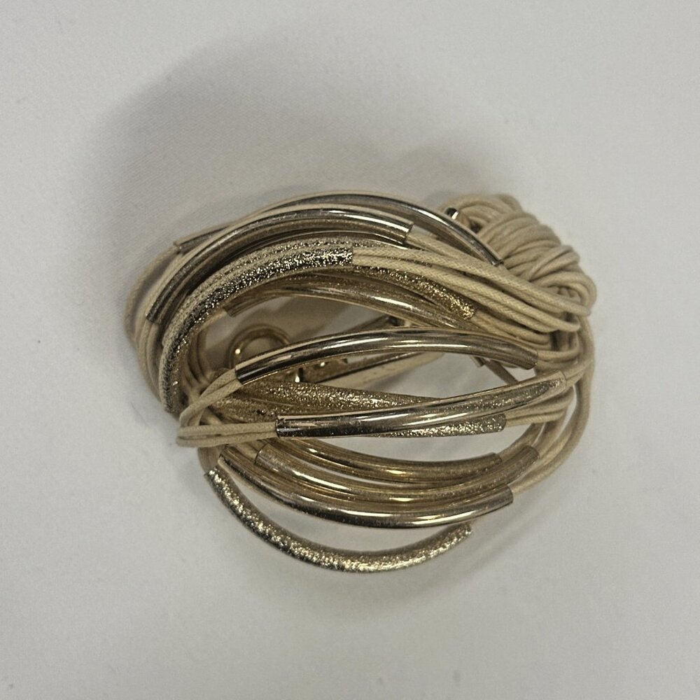 Saachi Women’s Cream Gold Cord Wrap Bracelet Lobster Claw Clasp Boho Jewelry - Picture 11 of 11